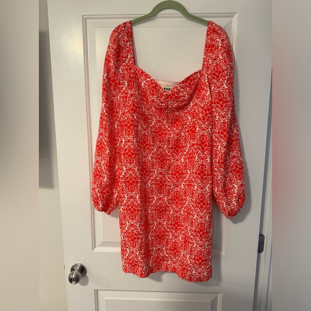 BODEN Red Floral Boho Babydoll Dress Size US10